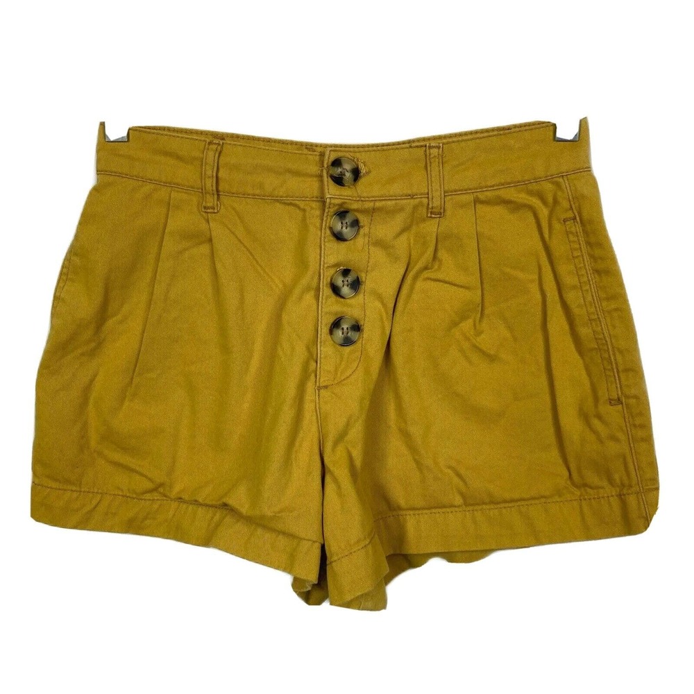 BDG Urban Outfitters Shorts Womens Sz 27 Mustard Yellow High‎ Waist Button Mom